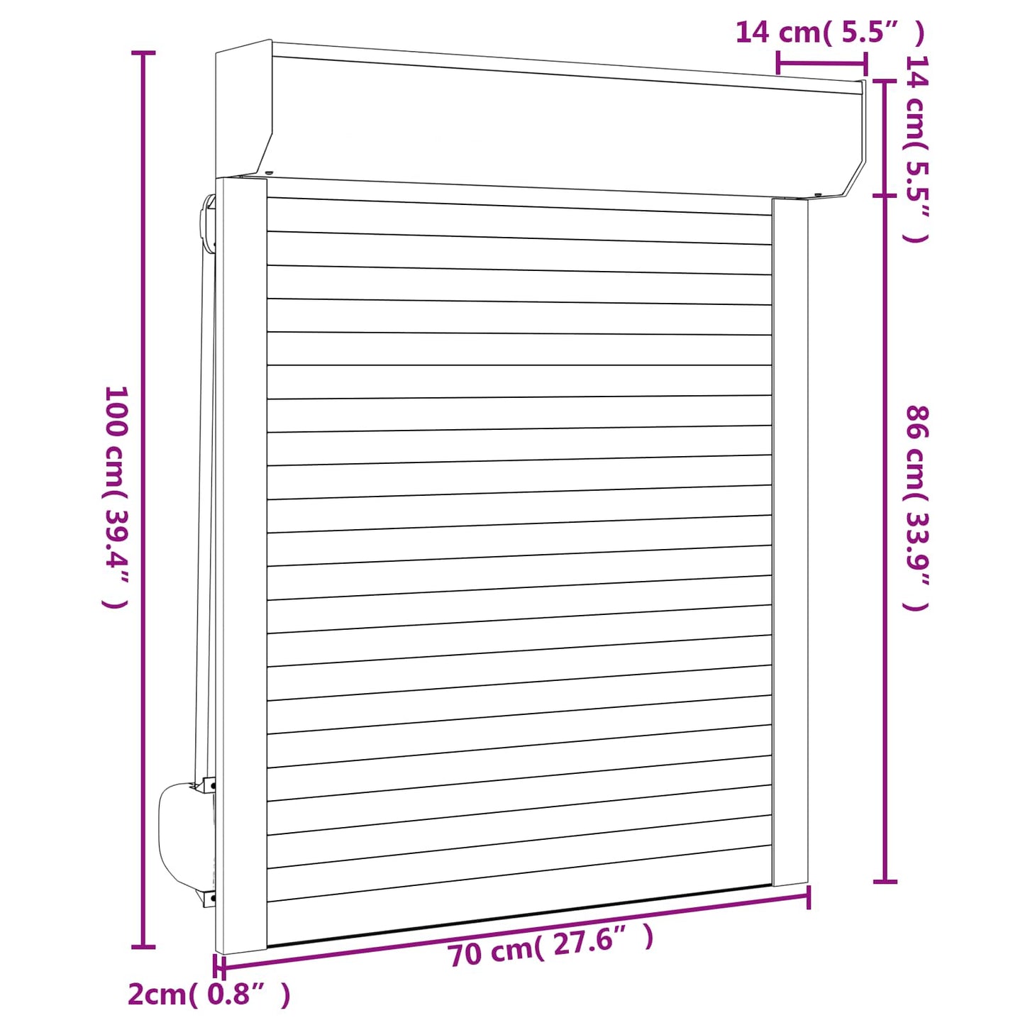 vidaXL Roller Shutter Manual Anthracite 70 x 100 cm