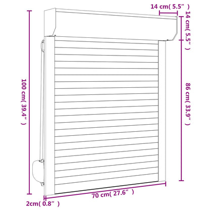 vidaXL Roller Shutter Manual Anthracite 70 x 100 cm