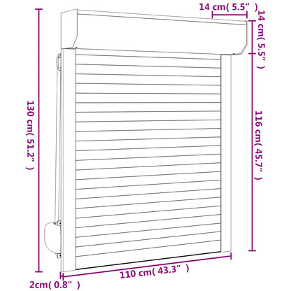 vidaXL Roller Shutter Manual Anthracite 110 x 130 cm