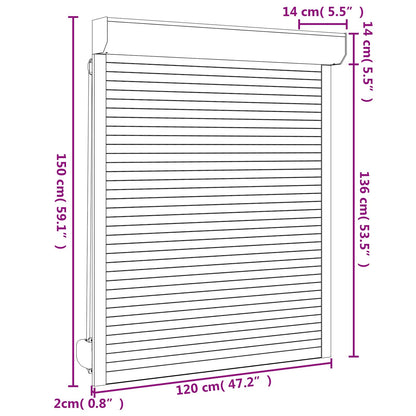 vidaXL Roller Shutter Manual Anthracite 120 x 150 cm