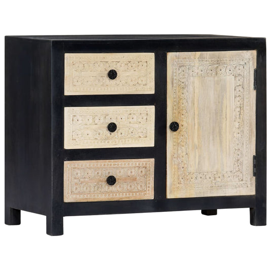 vidaXL Side Cabinet | Grey and natural | Solid mango wood, MDF | Medium