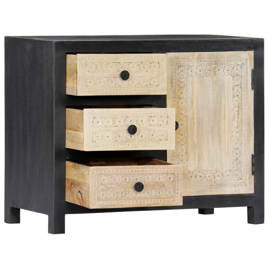 vidaXL Side Cabinet | Grey and natural | Solid mango wood, MDF | Medium