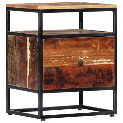 282725 vidaXL Bedside Cabinet 40x30x50 cm Solid Reclaimed Wood and Steel