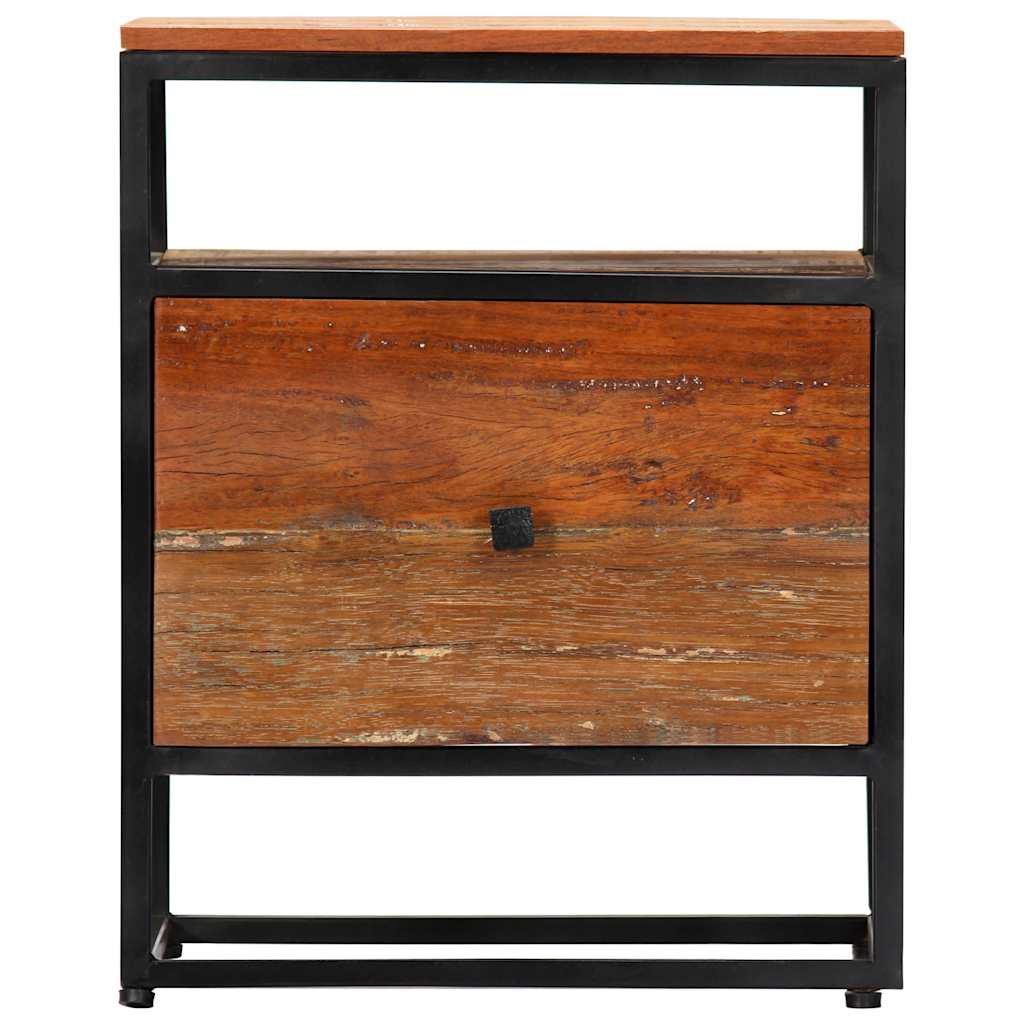 282725 vidaXL Bedside Cabinet 40x30x50 cm Solid Reclaimed Wood and Steel