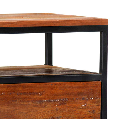 282725 vidaXL Bedside Cabinet 40x30x50 cm Solid Reclaimed Wood and Steel