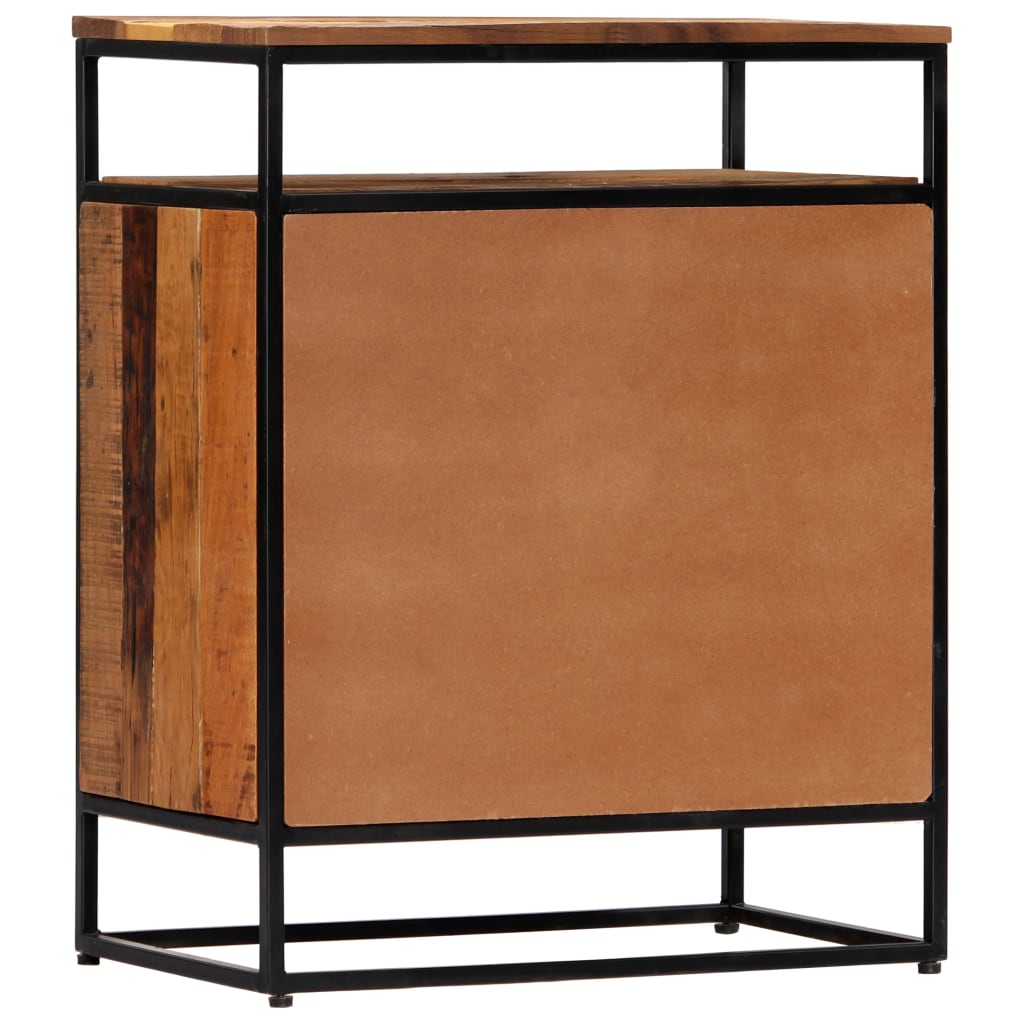 282727 vidaXL Side Cabinet 60x35x76 cm Solid Reclaimed Wood and Steel