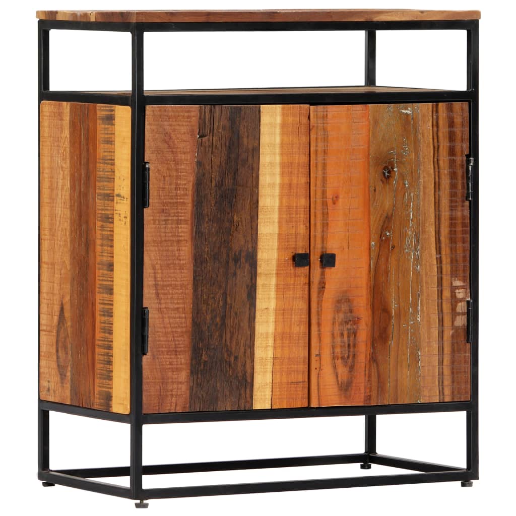 282727 vidaXL Side Cabinet 60x35x76 cm Solid Reclaimed Wood and Steel