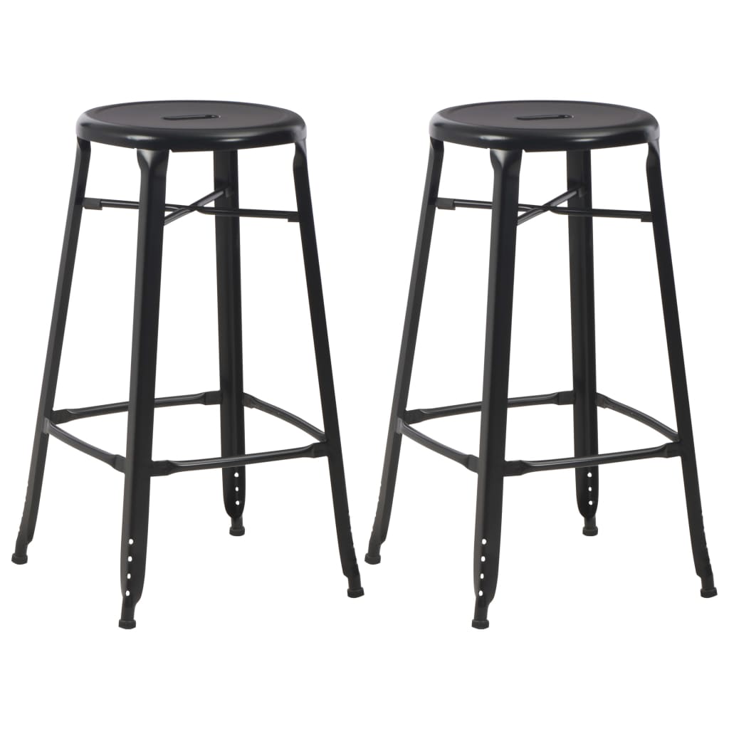 vidaXL 3 Piece Bar Set Steel Black