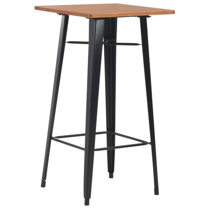 vidaXL 3 Piece Bar Set Steel Brown Black