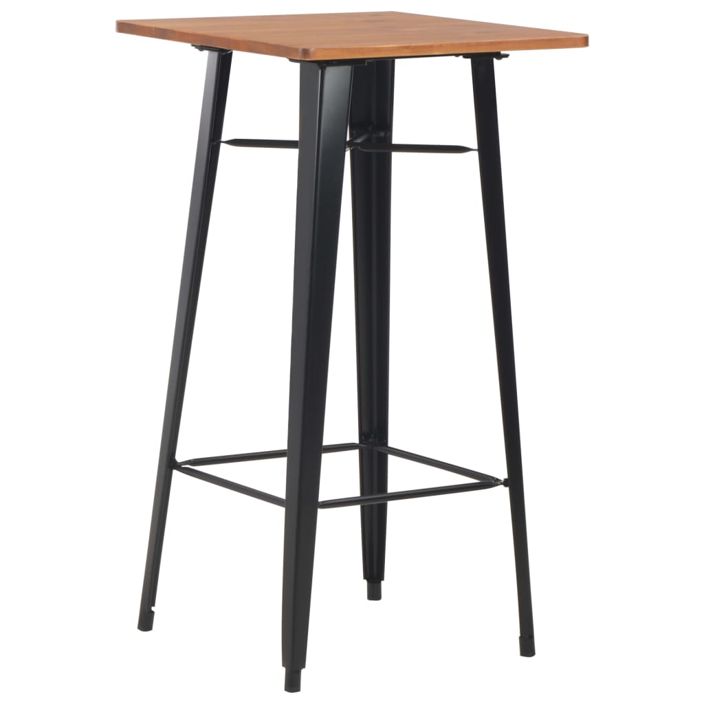 vidaXL 3 Piece Bar Set Steel Brown Black