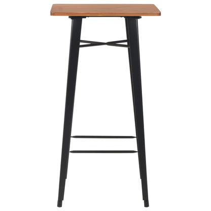 vidaXL 3 Piece Bar Set Steel Brown Black