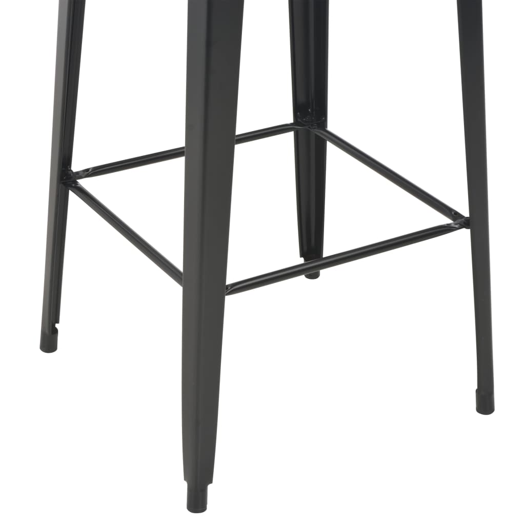vidaXL 3 Piece Bar Set Steel Brown Black