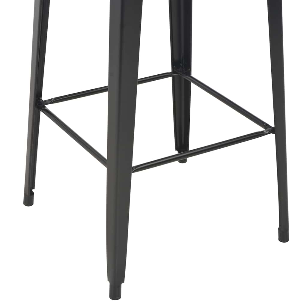 vidaXL 3 Piece Bar Set Steel Brown Black