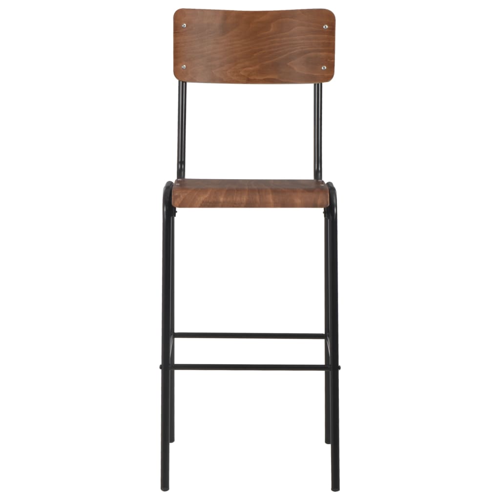 vidaXL 3 Piece Bar Set Steel Brown Black