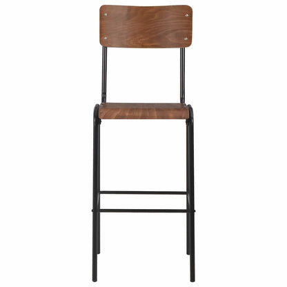 vidaXL 3 Piece Bar Set Steel Brown Black