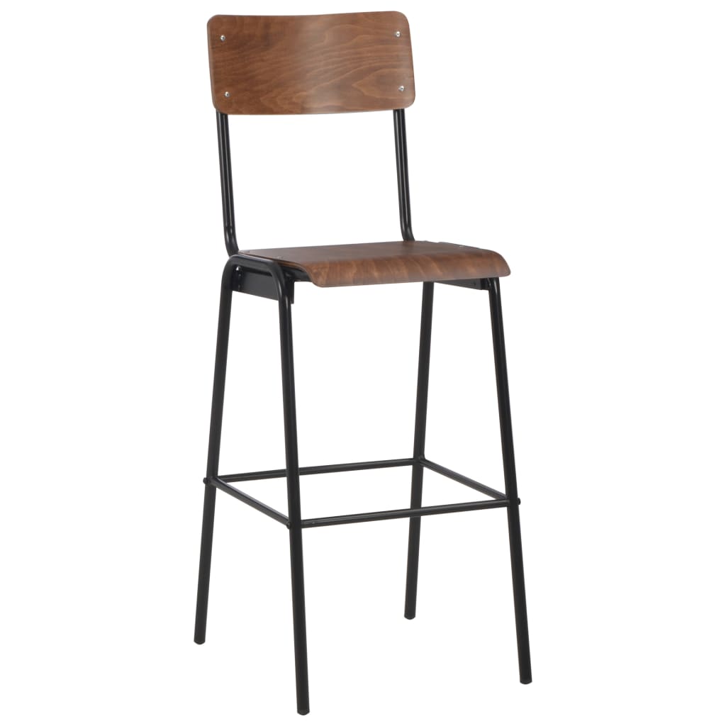 vidaXL 3 Piece Bar Set Steel Brown Black