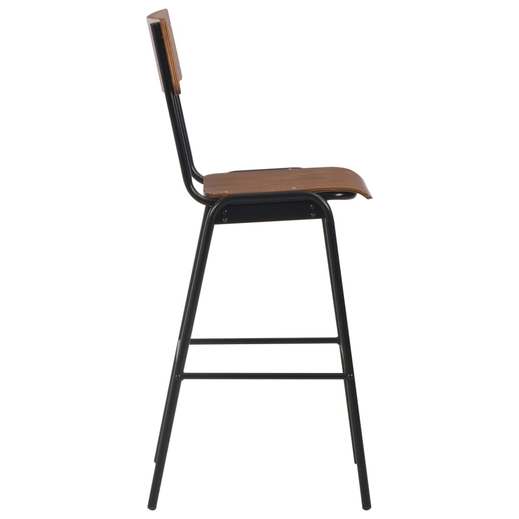 vidaXL 3 Piece Bar Set Steel Brown Black