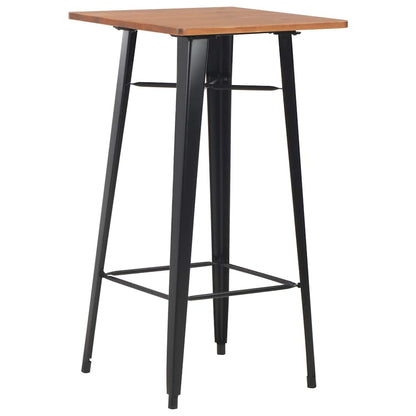vidaXL 3 Piece Bar Set Steel Black