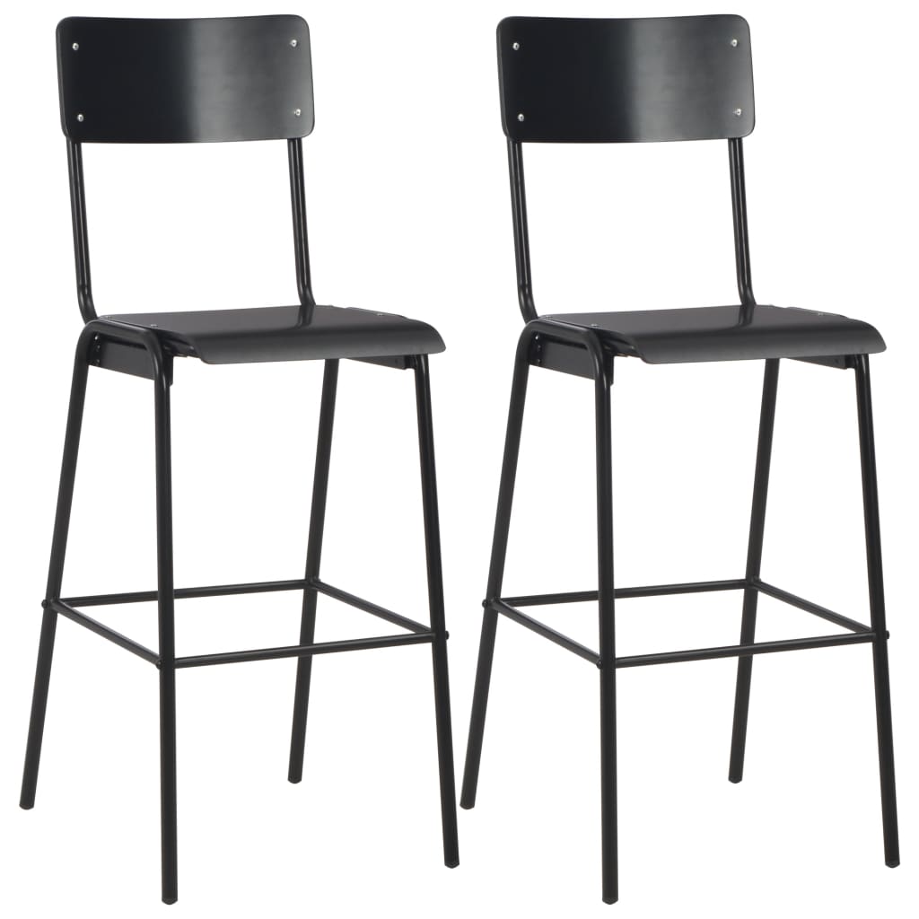 vidaXL 3 Piece Bar Set Steel Black