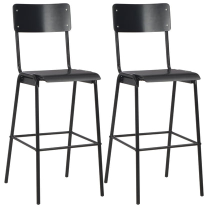 vidaXL 3 Piece Bar Set Steel Black