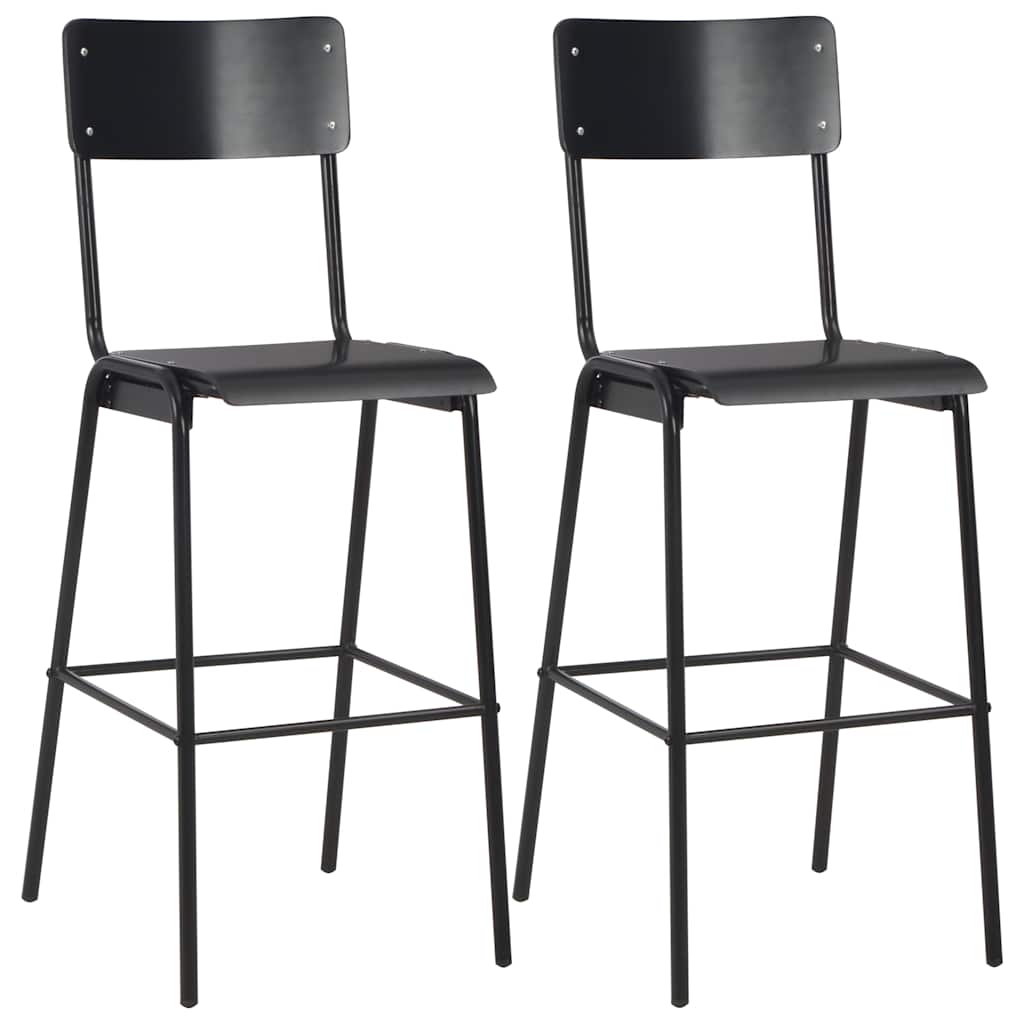 vidaXL 3 Piece Bar Set Steel Black