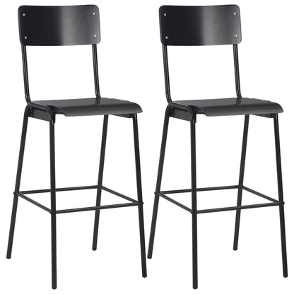 vidaXL 3 Piece Bar Set Steel Black