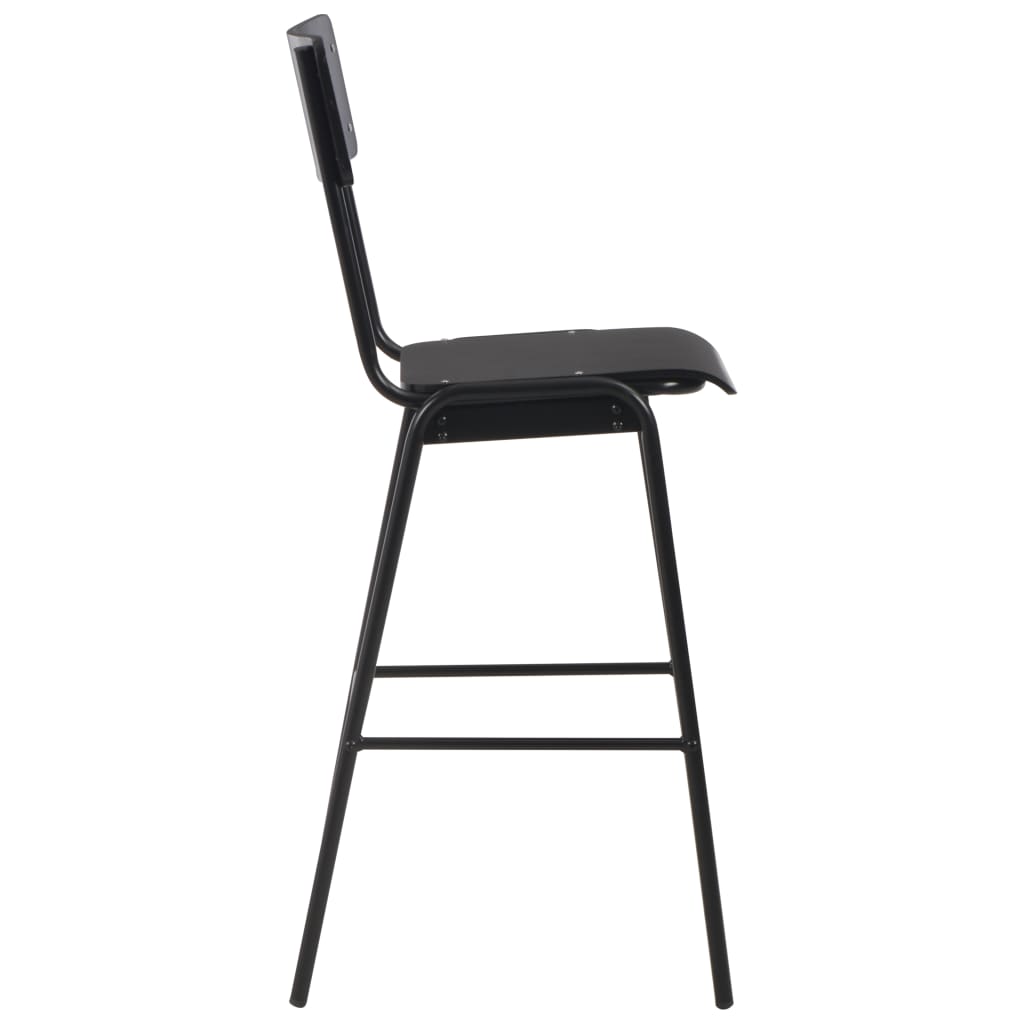 vidaXL 3 Piece Bar Set Steel Black