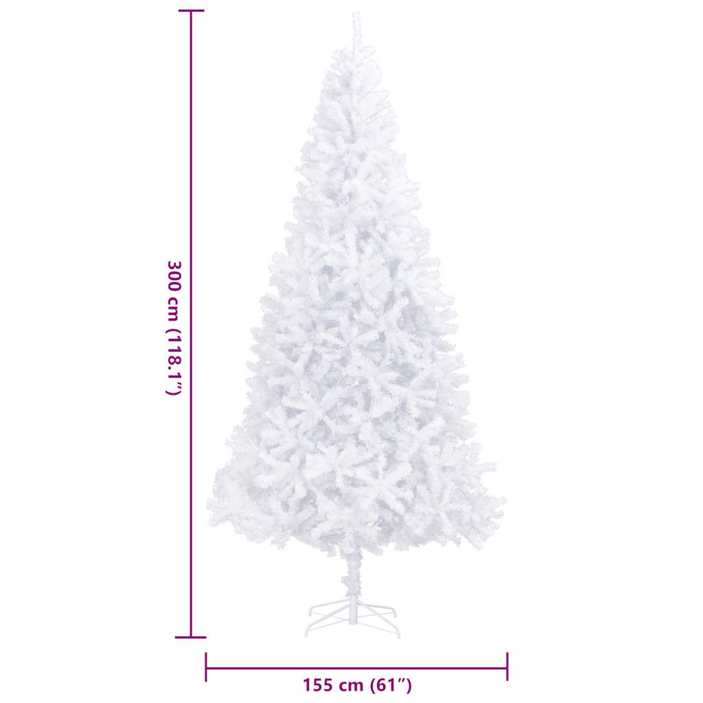 vidaXL Artificial Christmas Tree 300 cm White