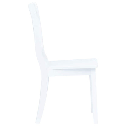 vidaXL 5 Piece Dining Set Solid Rubber Wood White