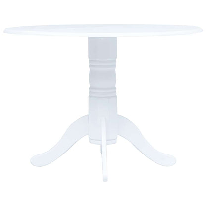 vidaXL 5 Piece Dining Set Solid Rubber Wood White