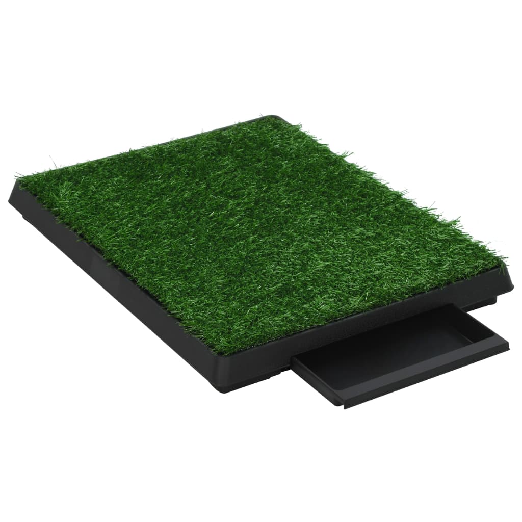 vidaXL Pet Toilet with Tray & Faux Turf Green 63x50x7 cm WC