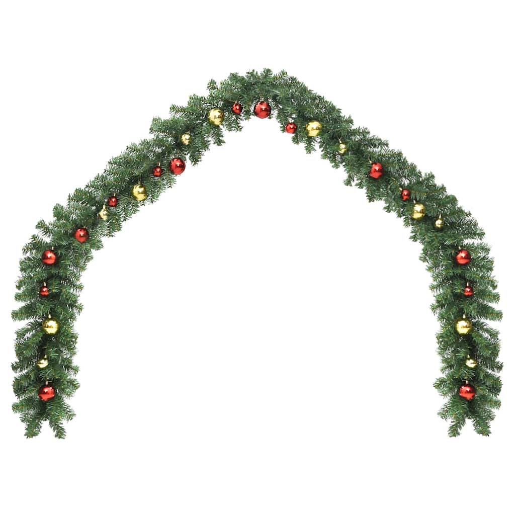 284306 vidaXL Christmas Garland Decorated with Baubles 10 m