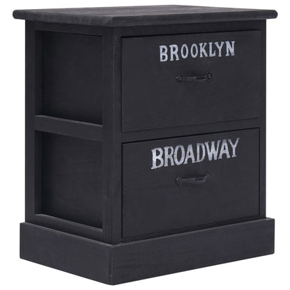 vidaXL Nightstands 2 pcs Black 38x28x45 cm Paulownia Wood