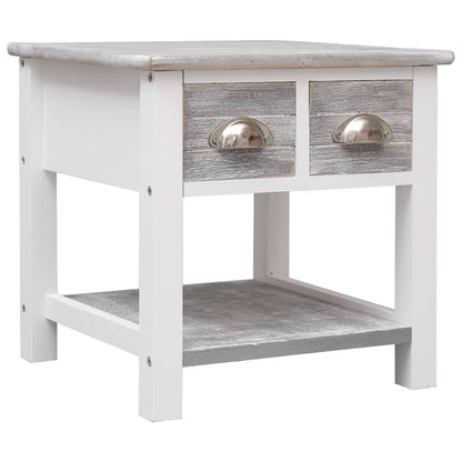 284066 vidaXL Side Table Grey 40x40x40 cm Paulownia Wood