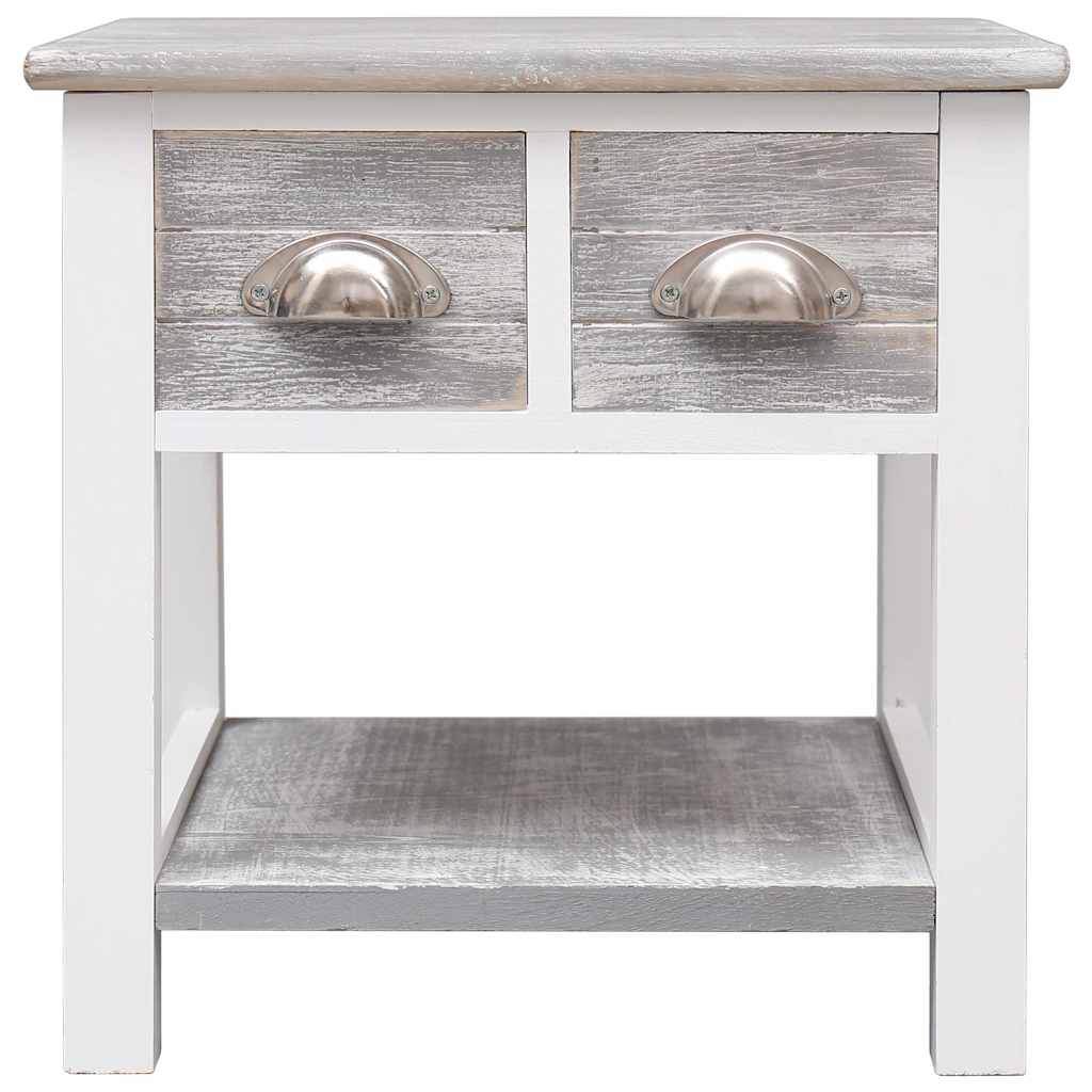 284066 vidaXL Side Table Grey 40x40x40 cm Paulownia Wood