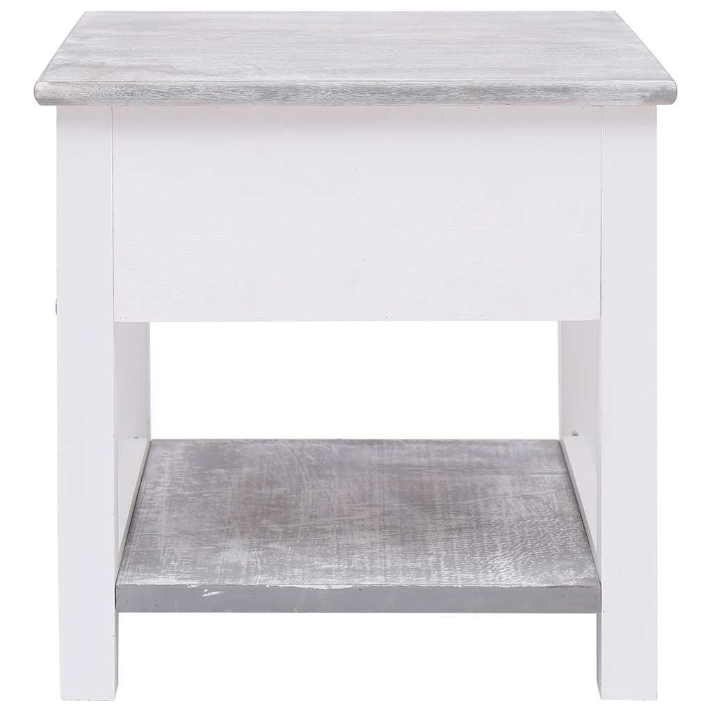 284066 vidaXL Side Table Grey 40x40x40 cm Paulownia Wood