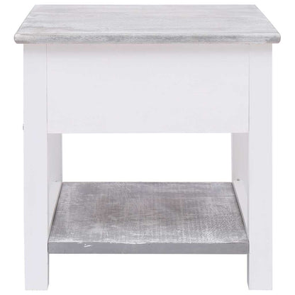 284066 vidaXL Side Table Grey 40x40x40 cm Paulownia Wood