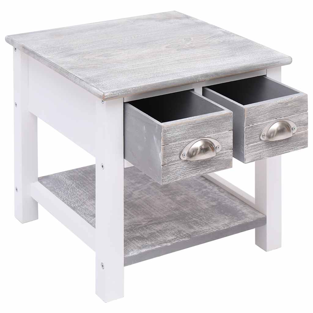 284066 vidaXL Side Table Grey 40x40x40 cm Paulownia Wood