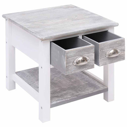 284066 vidaXL Side Table Grey 40x40x40 cm Paulownia Wood