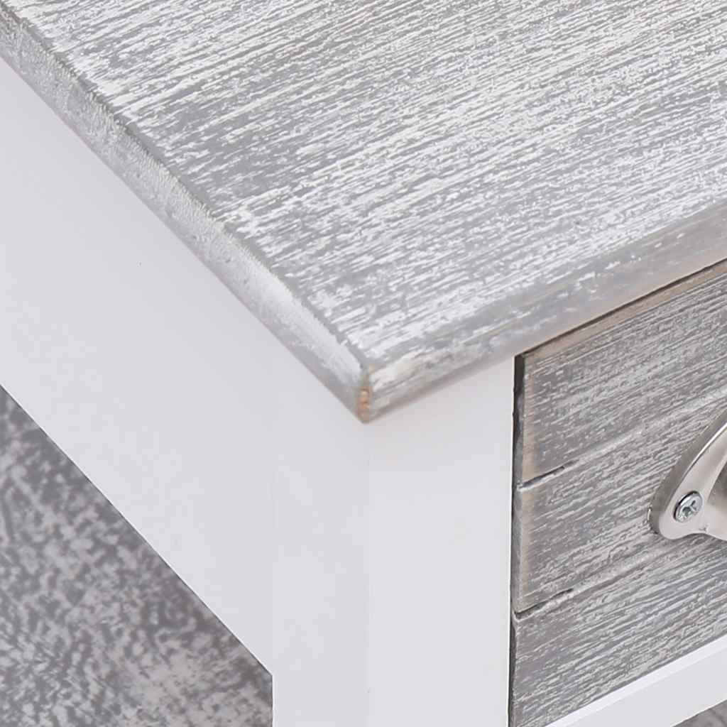 284066 vidaXL Side Table Grey 40x40x40 cm Paulownia Wood