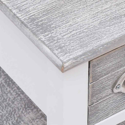284066 vidaXL Side Table Grey 40x40x40 cm Paulownia Wood