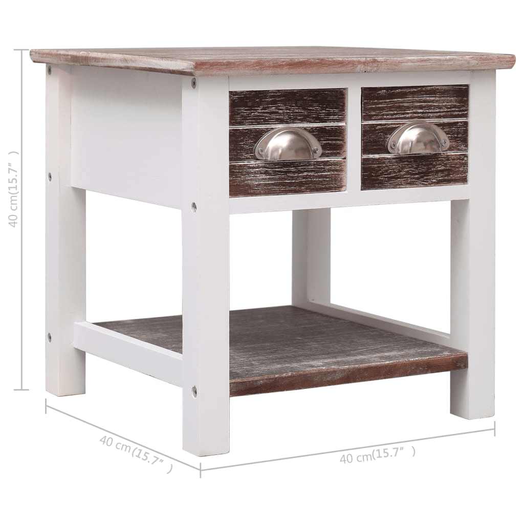 284067 vidaXL Side Table Brown 40x40x40 cm Paulownia Wood