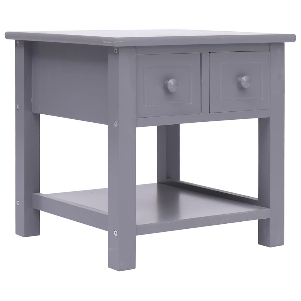 284069 vidaXL Side Table Grey 40x40x40 cm Paulownia Wood