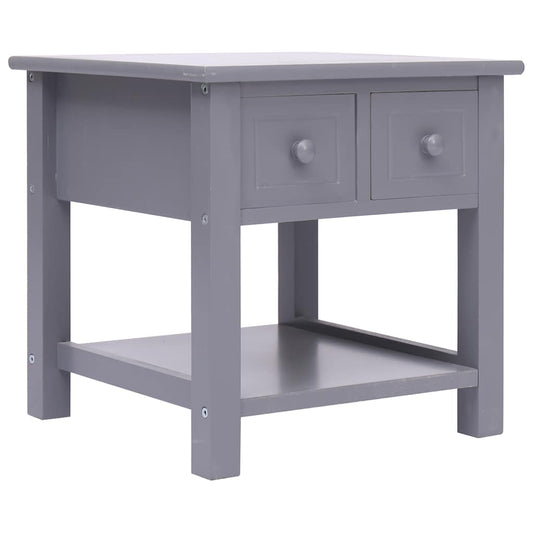 284069 vidaXL Side Table Grey 40x40x40 cm Paulownia Wood