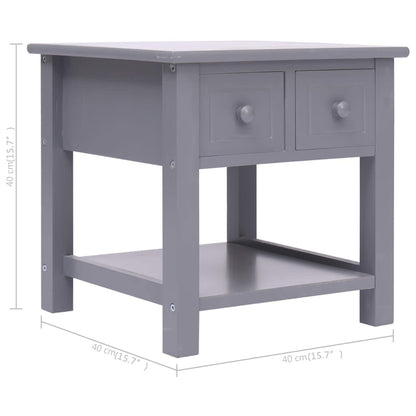 284069 vidaXL Side Table Grey 40x40x40 cm Paulownia Wood