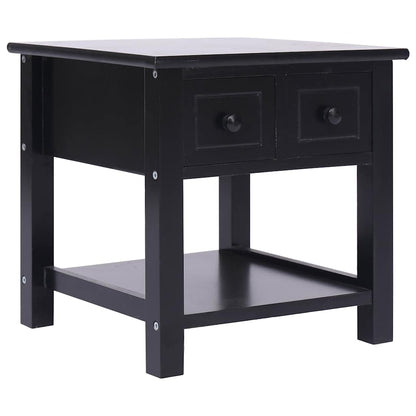 284071 vidaXL Side Table Black 40x40x40 cm Paulownia Wood