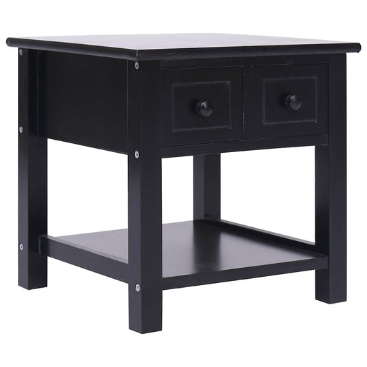 284071 vidaXL Side Table Black 40x40x40 cm Paulownia Wood
