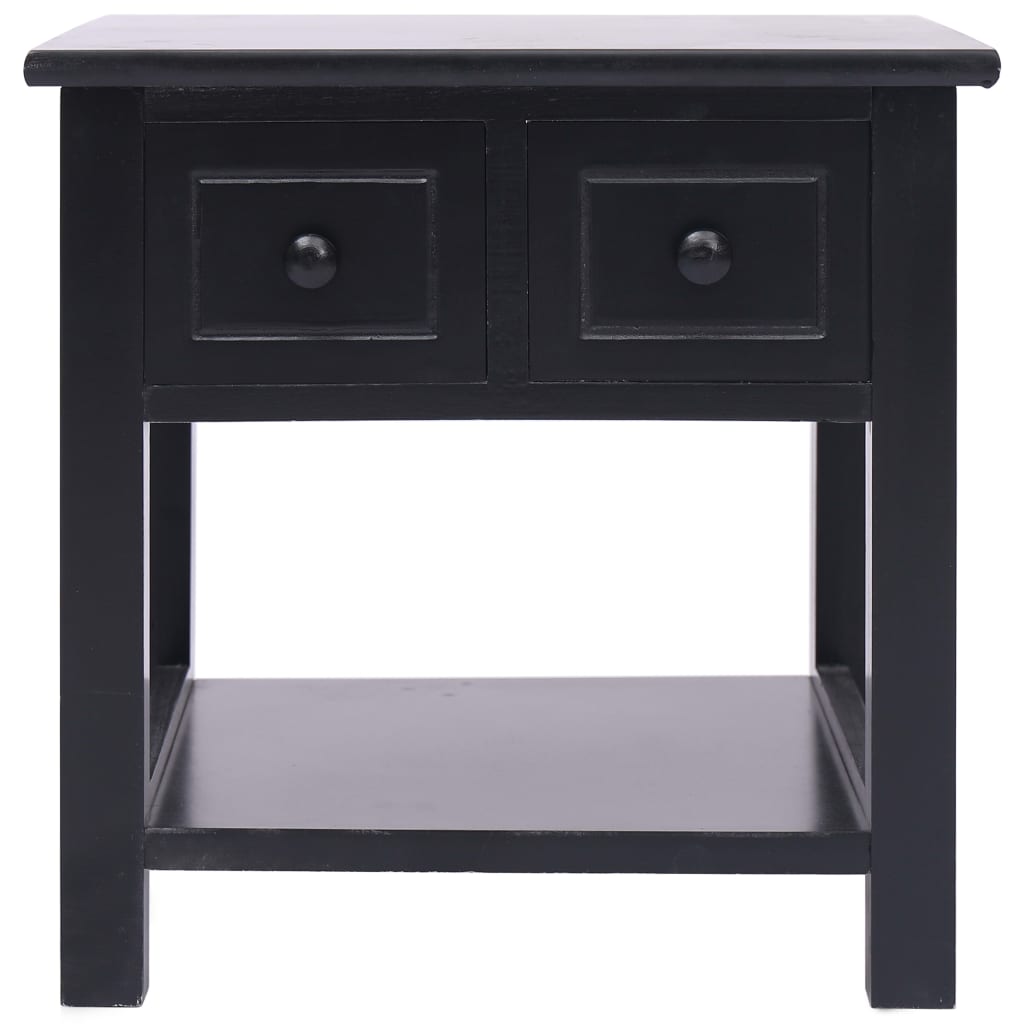 vidaXL Side Table Black 40x40x40 cm Paulownia Wood