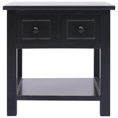 284071 vidaXL Side Table Black 40x40x40 cm Paulownia Wood