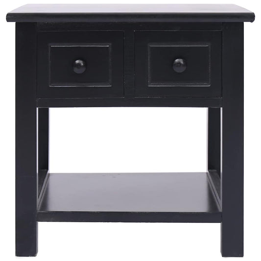 284071 vidaXL Side Table Black 40x40x40 cm Paulownia Wood